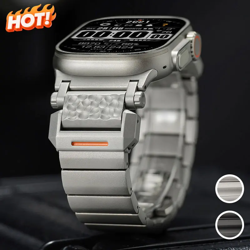 Luxury Men Bracelet Titanium Band for Apple Watch Ultra3 2 49mm 44mm 45mm 46mm Titanium Strap for IWatch Series 11 10 9 8 7 6 SE