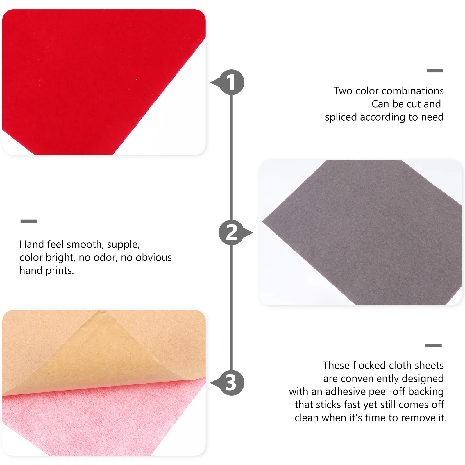 

10 Sheets Flocked Cloth Self-Adhesive Jewelry Box Lining DIY Wrapping Cloth Decorative Packing Fabric for Crafts Gift Box