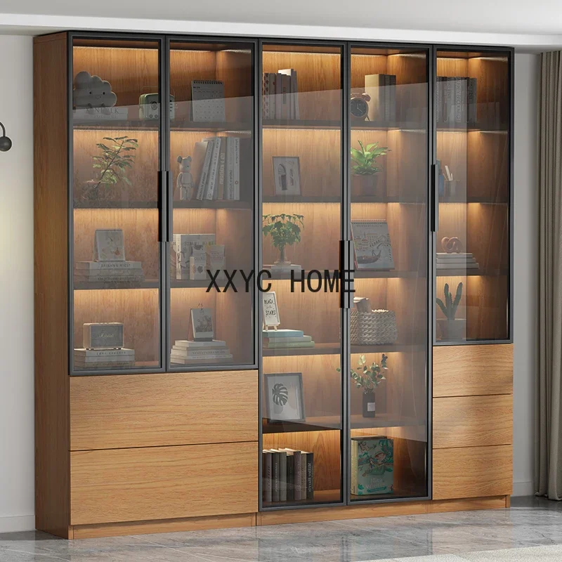 Armarios para sala de estar, almacenamiento, diseño de jugador, archivadores nórdicos, mueble de madera y vidrio, muebles para el hogar HD50GZ
