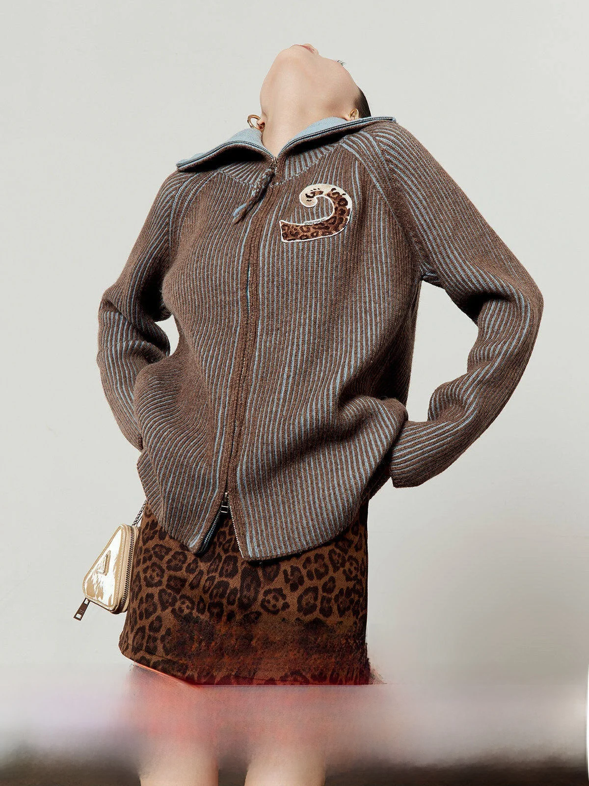 

Коричневый вязаный свитер женский осенний новый с вертикальными полосками, в стиле колор-блок, повседневный, теплый, с длинными рукавами