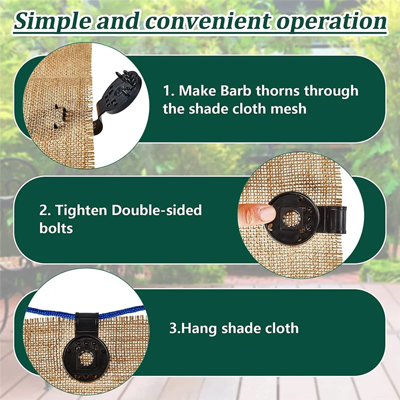 

GOOD-Sun Shade Net Clip Garden Tools Greenhouse Shade Cloth Fix Clamp Plastic Grommet Fence Netting Installation Hook