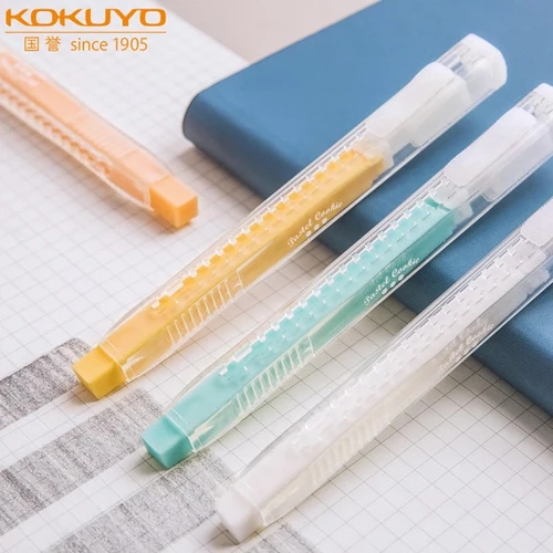 1/2 Uds Japón KOKUYO lápiz borrador estilo Push-pull limpio sin dejar marcas lindo Kawaii útiles escolares para niños lápiz