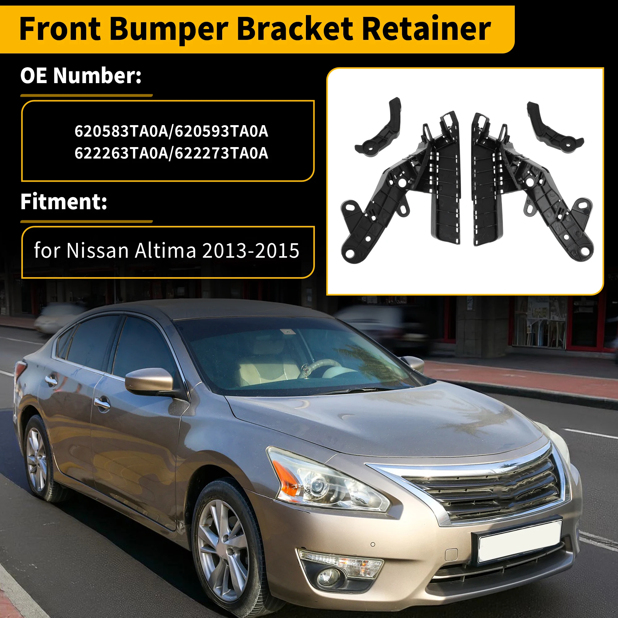 

UXCELL Front Bumper Bracket Retainer for Nissan Altima No.620593TA0A/622273TA0A 1 Set