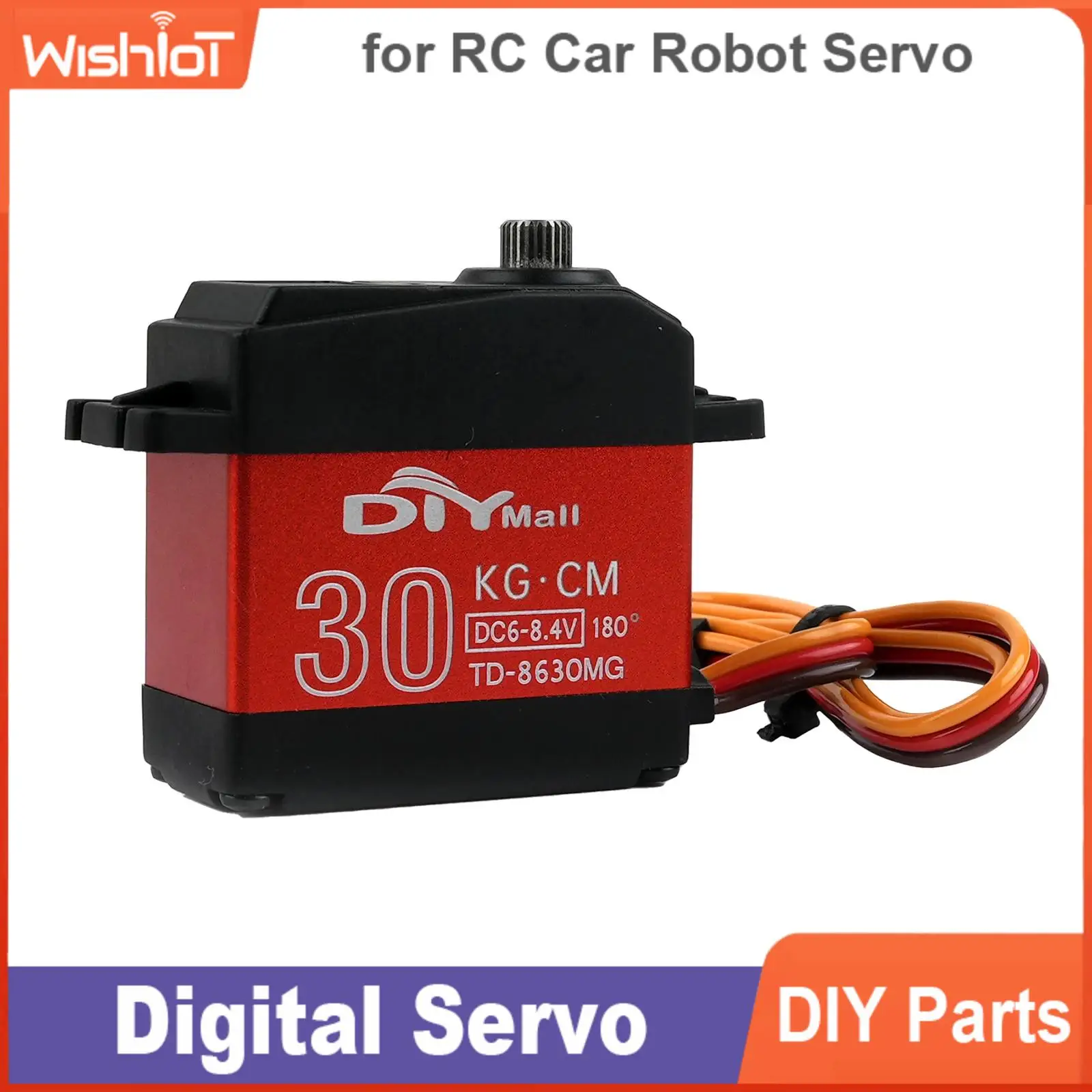 Servomotore digitale 30KG 6-8.4V Coppia elevata Full Metal Gear 180/270/360 gradi Impermeabile per 1/8 1/10 1/12 RC Car Robot FAI DA TE