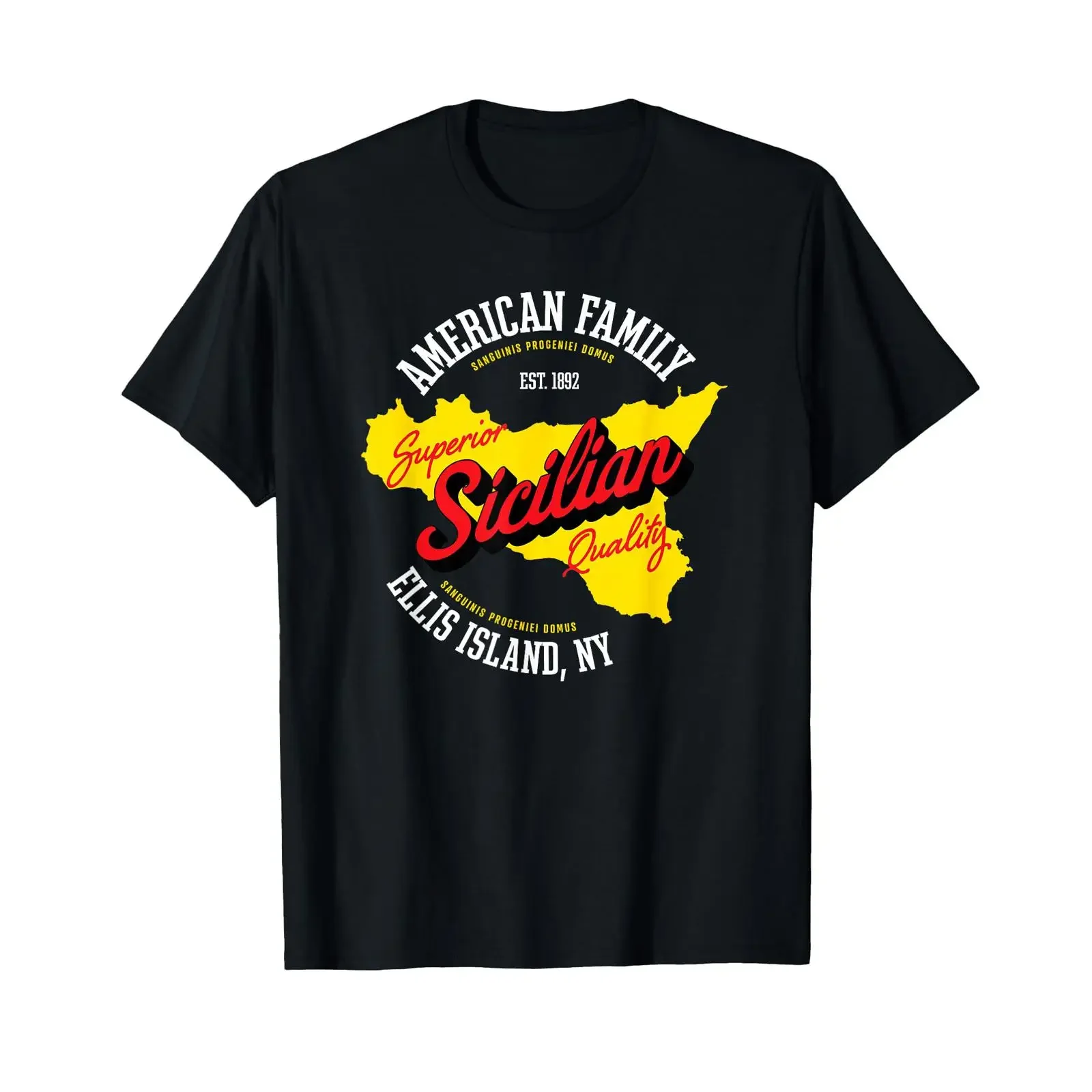 Sicilian Pride Superior Ellis Island NY T Shirt vintage Washed Stretched streetwear Stylish Breathable Versatile fashion