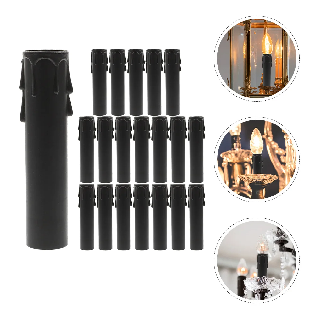 

20 Pcs Teardrop Plastic Sleeve Drip Sleeves Socket Holders Casing Tall Covers Light