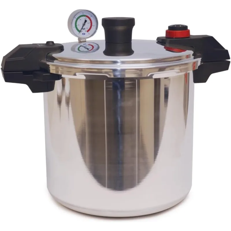 

Pressure Cooker Aluminum Pressure Canner, 22 Quart, 3 PSI Settings, Cookware, Pots and Pans, Large Capacity, Cooling Racks