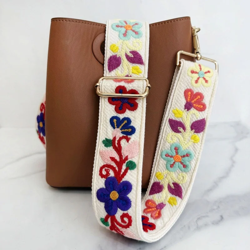 Vintage Style DIY Embroidery Shoulder Strap Multi-purpose Fashion Handbag Accessory Adjustable Comfortable Purse Strap