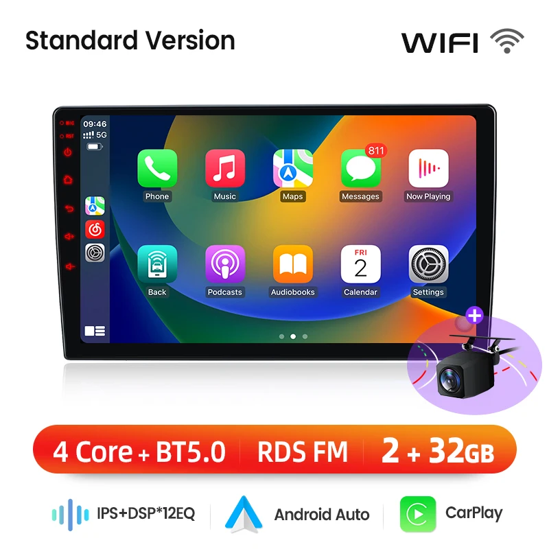 Draadloze CarPlay voor Apple Android Auto Radio GPS voor KIA CEED 2007 2008 2009 Multimedia RDS 4G WiFi DSP scherm stereo auto