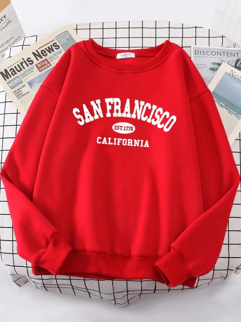 Women Street Fit Hoodie Hipster Oversized Hoody hip hop All-match Top Sanfrancisco Est.1776 California Letter Street Hoodies