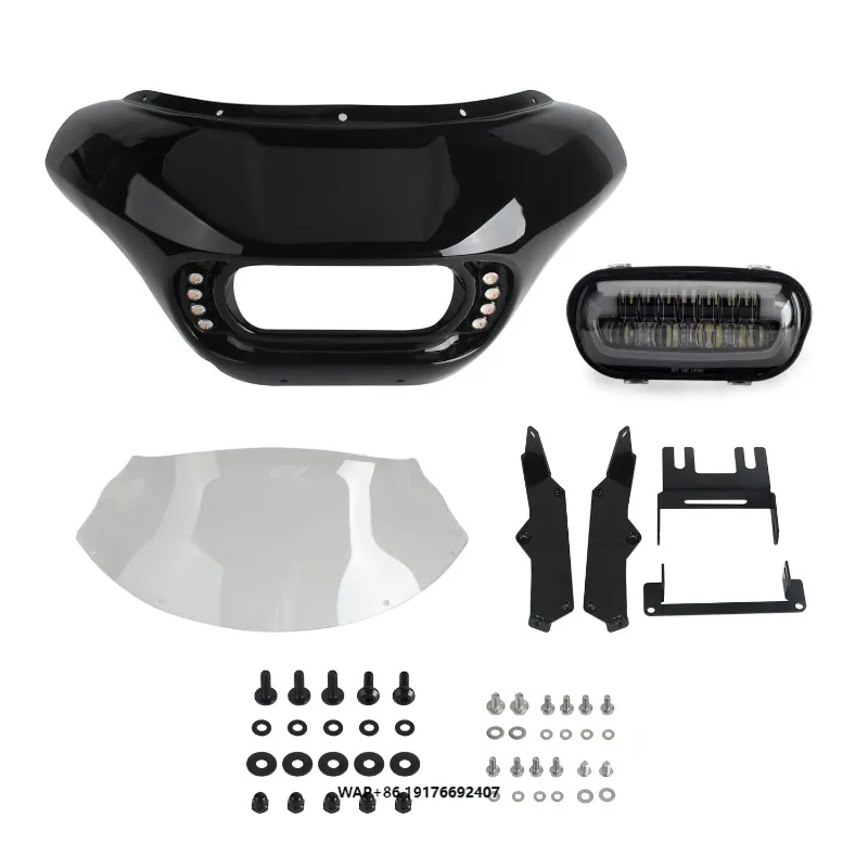 Motorcycle PLUG & PLAY DRL W/ Amber signal Club Style Headlight Fairing for Softail M8 Fat Bob FXFB/FXFBS 114 2018-2024