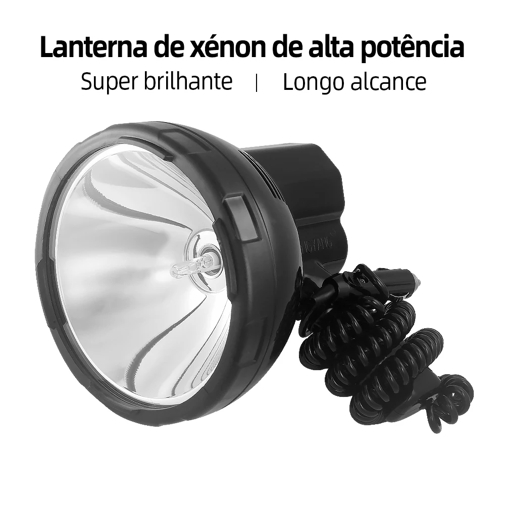 Lanterna Potente 220W para Caça e Barco, Holofote 12V de Alta Potência, Lâmpada LED Super Brilhante para Camping e Trabalho, Portátil