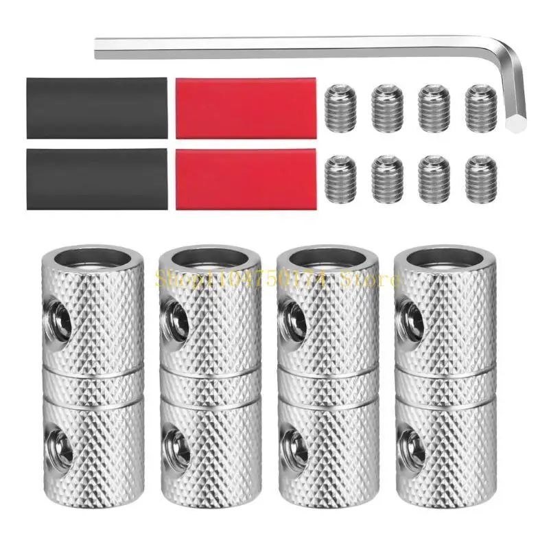 2 Wire Coupler Terminals Butt Connector with Set Screws 0 Gauge Car Stereo Power or Ground Wire Splices Coupler top sale