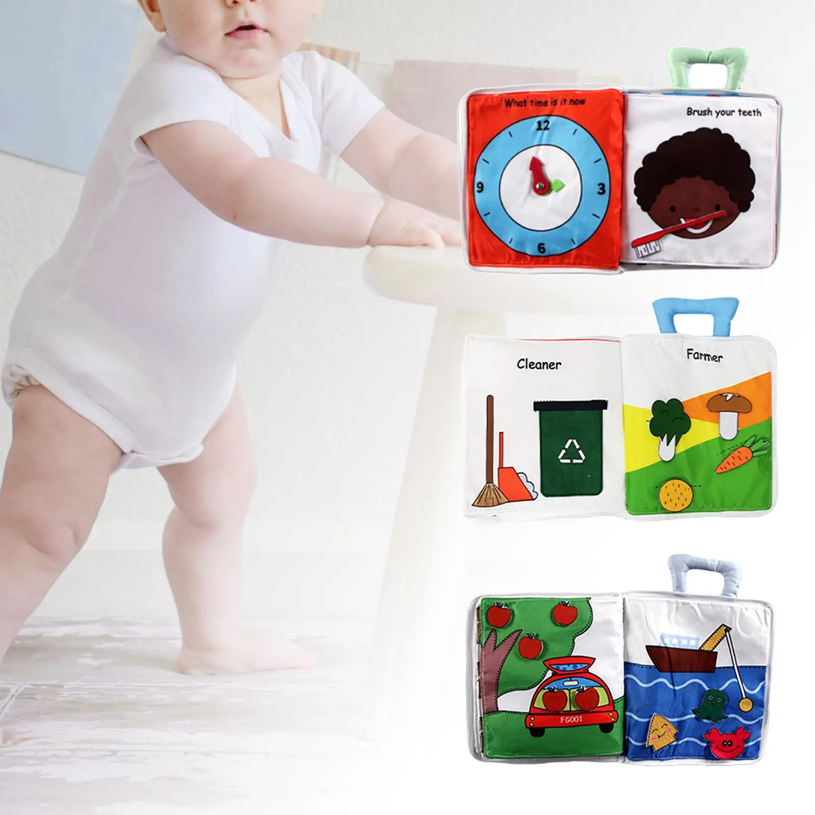Baby Cloth Book Early Educational Toys Story Book, Bath Stroller Toy