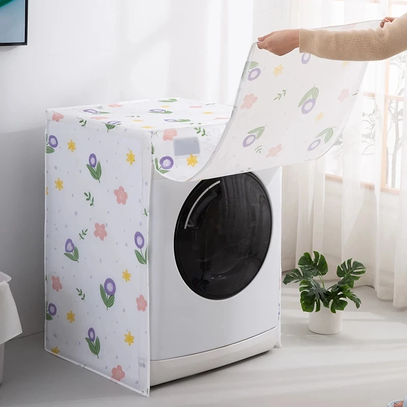 Drum Washing Machine Covers Cute Print Dust Cover For Drum Washer-dryer Waterproof PEVA Protection Cover Household New