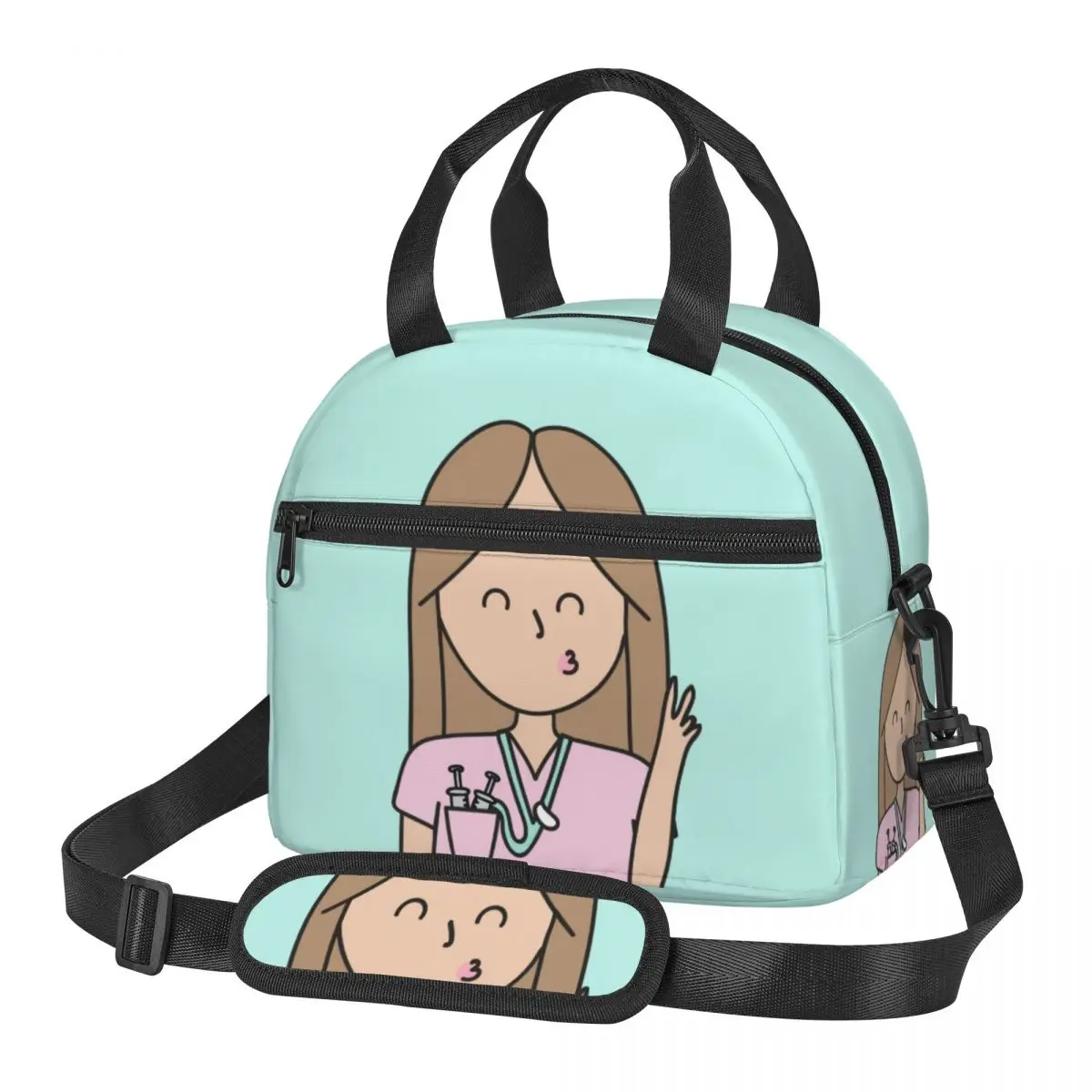 

Doctor Nurse Enfermera En Apuros Insulated Lunch Bags for School Office Sport Car Portable Cooler Thermal Bento Box Women