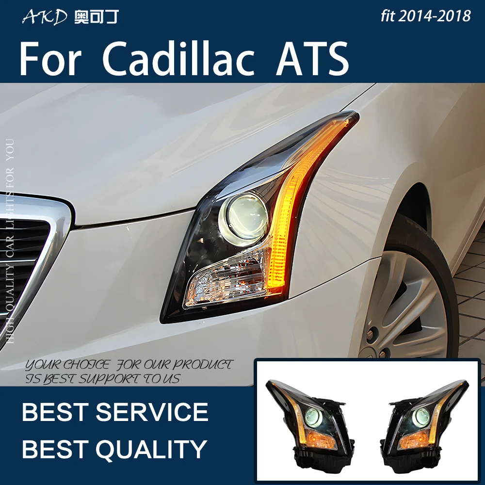 

Car Lights For Cadillac ATS 2014-2018 ATS-L LED Auto Headlights Assembly Upgrade High Configure Bicofal Lens Lamp Accessories