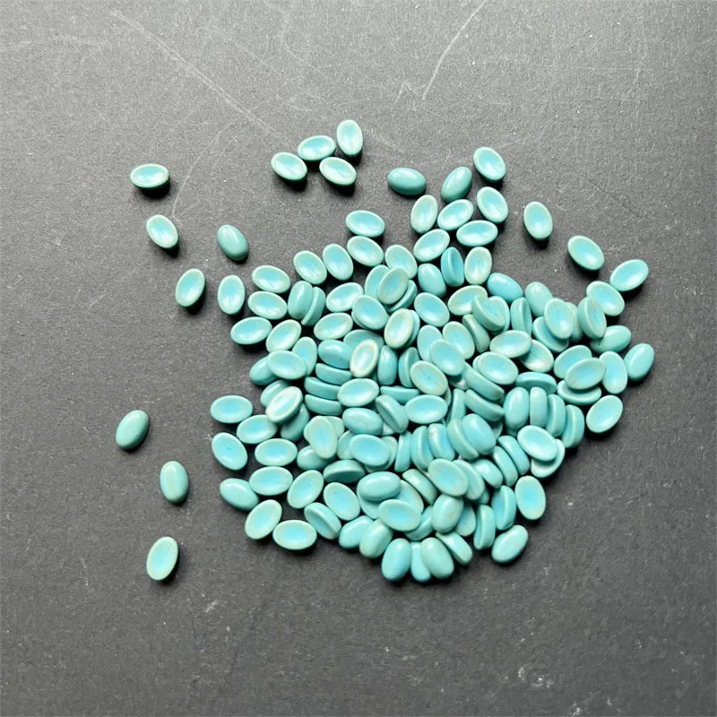 Oval 100PCS Semicircle Turquoise Beads Howlite Semi-precious Stone Dome Flat Back Cabochons Half Round Mineral Gem Cameo