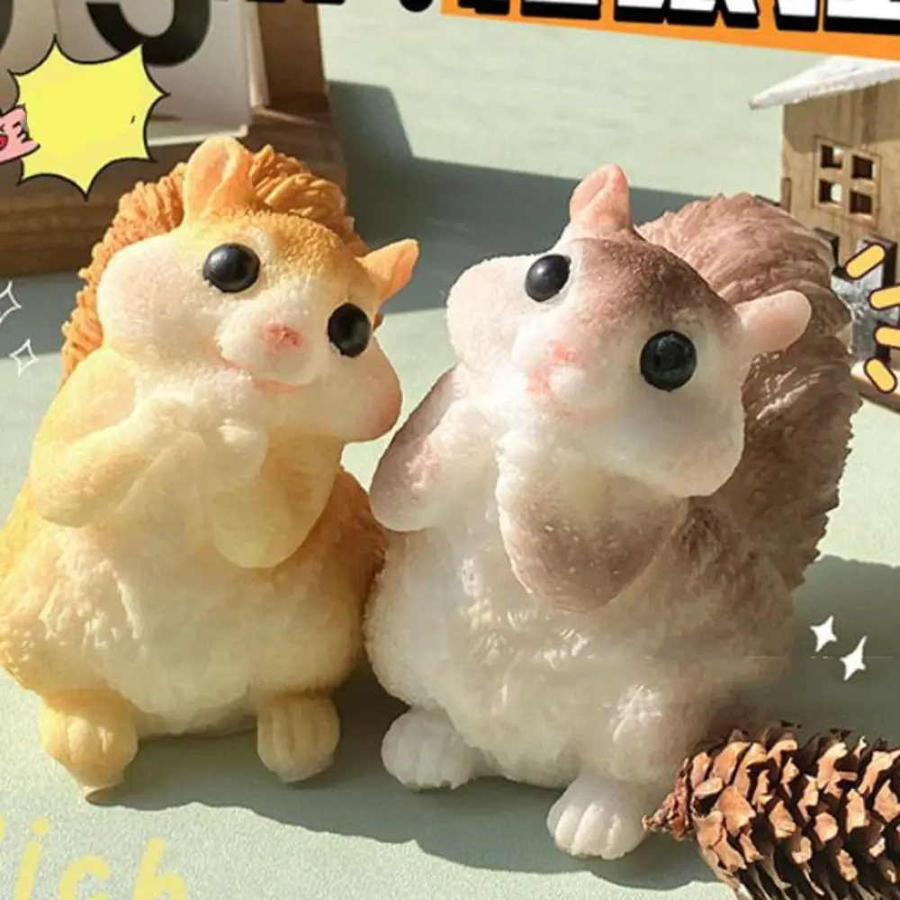 Slow Rebound Squirrel Squeeze Toy Animal Cartoon Simulation Squirrel Squeeze Toys Soft Mini Squirrel Fidget Toy Mini Ornaments