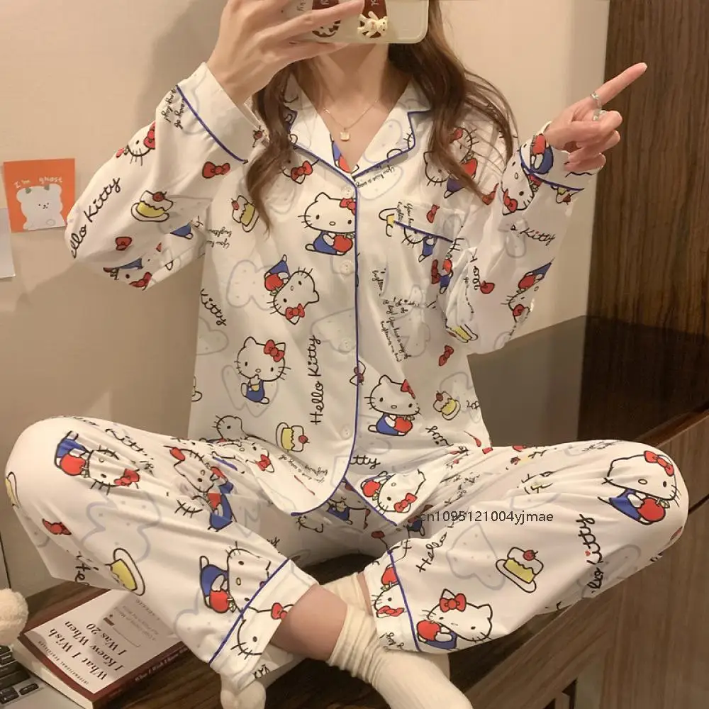 

Anime Cartoon Hello Kitty Women's Home Pajamas Halloween Carnival Women's Pajamas Party Costumes Girlfriend Anime Birthday Gifts