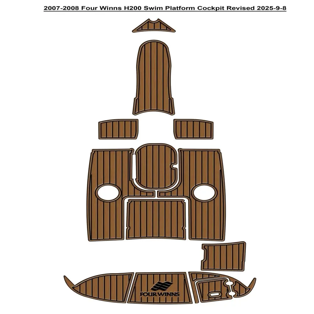 

2007-2008 Four Winns H200 Плавательная платформа Кокпита Pad Лодка EVA Пена из тикового дерева Напольный коврик SeaDek Gatorstep Стиль Самоклеящийся 93h9mfd7