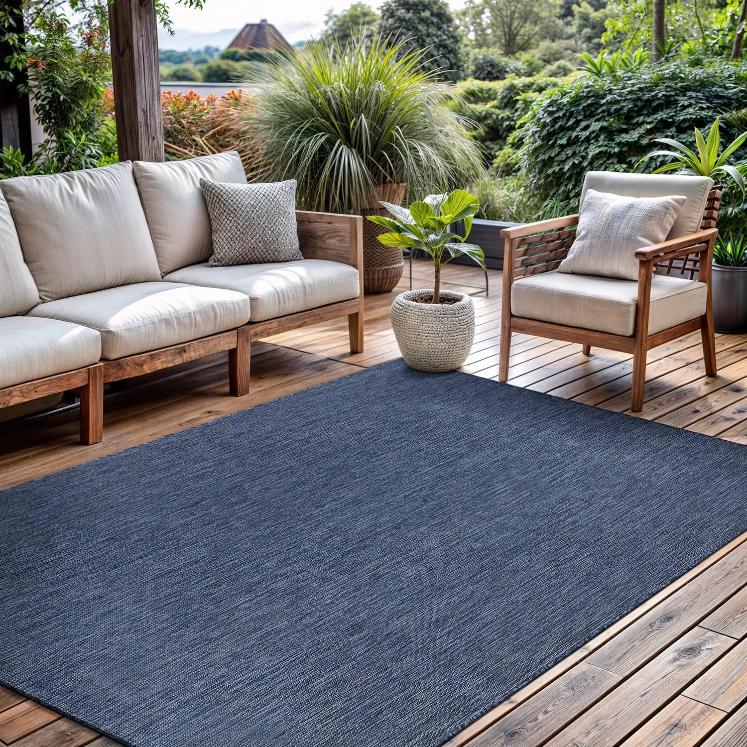 Outdoor Rug 8x10 Modern Area Rugs for Indoor and Outdoor Patios and Porches - Waterproof, Washable, Non-Shedding, Easy-to-Clean