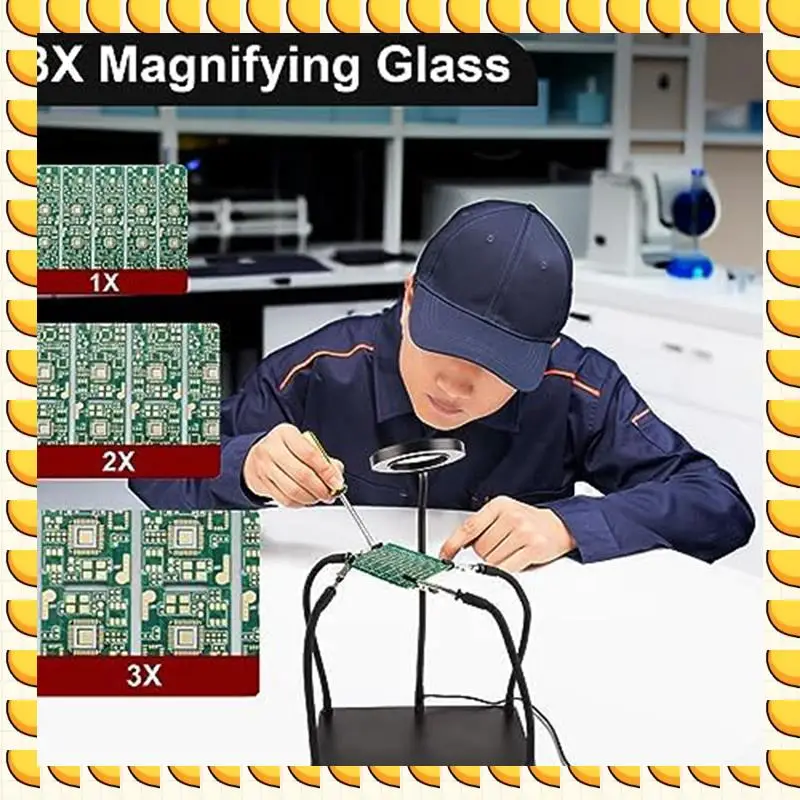 

BAAU Soldering Tool With 3 LED Magnifying Lights PCB Holder 4 Flex Arm Soldering Stations For Electronic Soldering Repair Jewelr