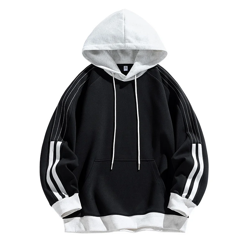 

GIOIOMen's Sweater，Spring and Autumn Color Block Hooded Loose Casual Sports Hoodie，Fashionable Jacket Coat