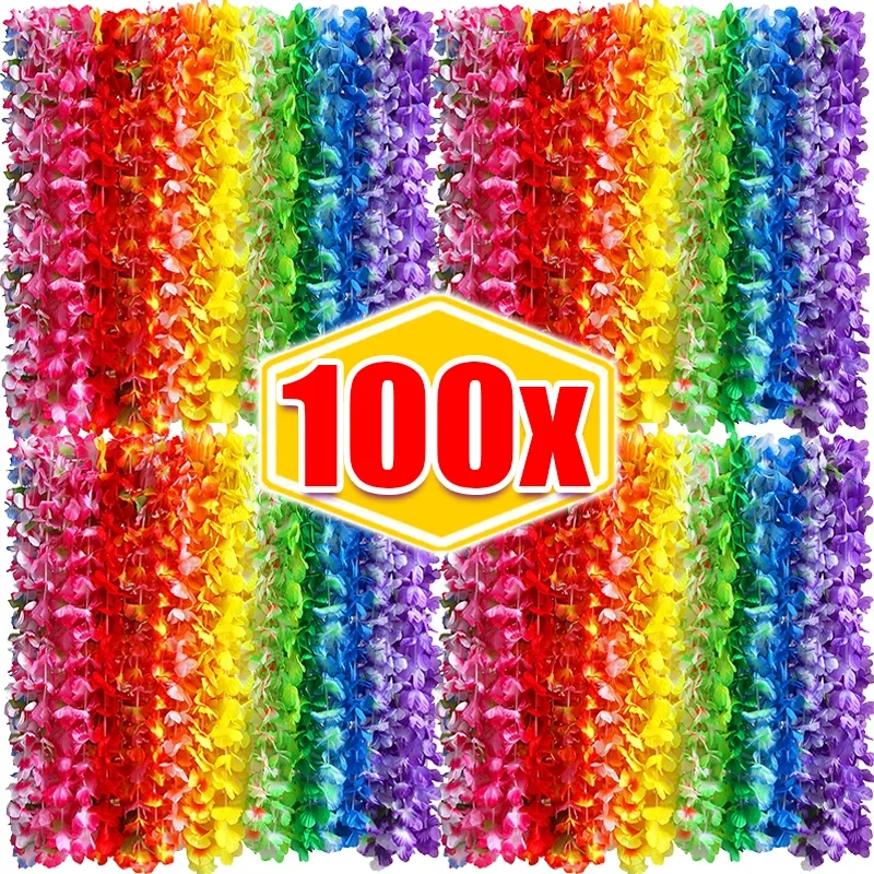 هاواي إكليل قلادة الصيف الشاطئ الاستوائي موضوع حفلة زهرة اصطناعية إكليل الزفاف حفلة عيد ميلاد الديكور بالجملة