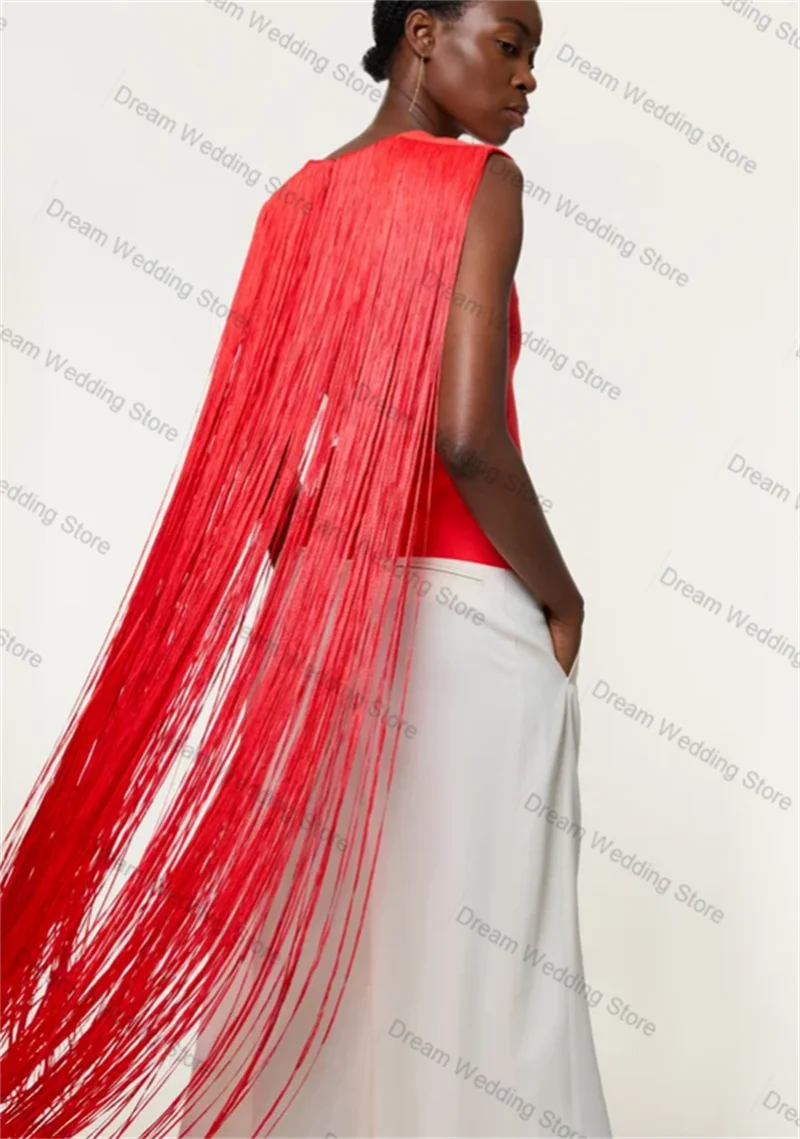 

Tassel Women Suit Set 2 Pcs Sleeveless Blazer+Pants Trousers Formal Office Lady Jacket Customized Autumn Wedding Tuxedos Coat