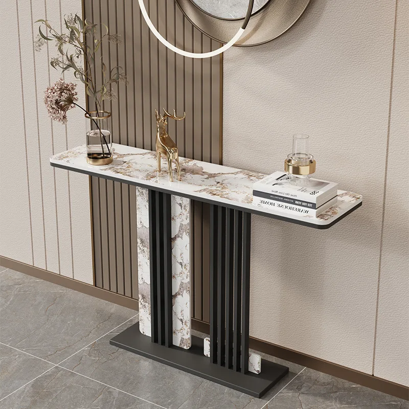 Ardoise, style italien, luxe léger, entrée de maison, créativité, table de vue de la maison, décoration