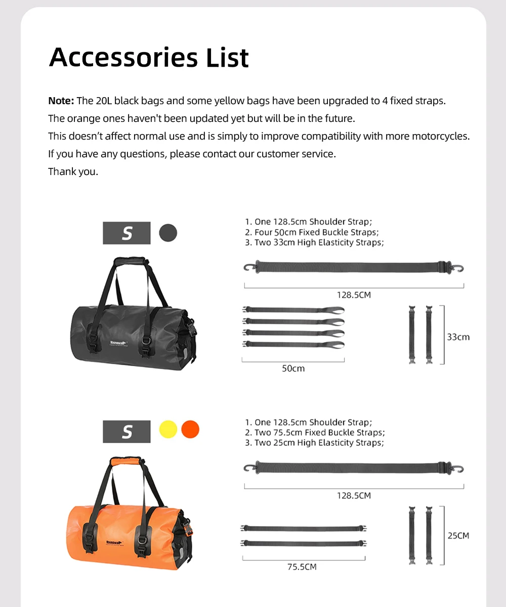 Rhinowalk Motorcycle Bag 20L Waterproof Motor Tail Bag Multi-Functional Durable Dry Rear Motocross Seat Bag Luggage Accessories