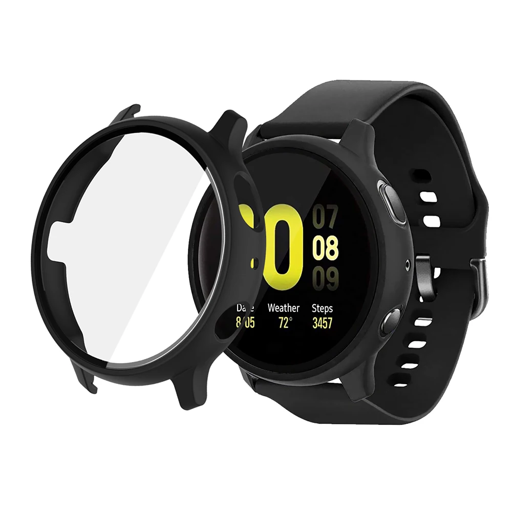 All-inclusive Protective Shell Frosted Tempered Glass Film for Samsung Galaxy Watch Active 2 Shell Film Integrated Watch Case