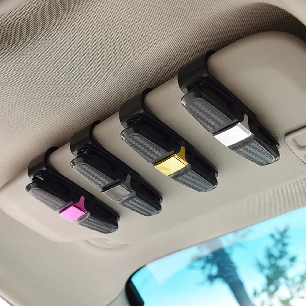 Rotatable Car Sunglasses Holder, 180 Degrees Sunglasses Eyeglasses Mount with Ticket Card Clip