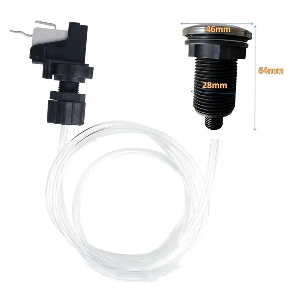 16A 250V On Off Pneumatic Switch for Bathtubs Spa Tubs with 6.3mm Pin Width and 28mm 32mm Thread Sizes Black White