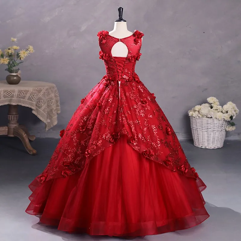 Vestidos  Años Quinceañeras Primrose Grass Shinny Quinceanera Dresses Flower Plus Size Ball Gown Prom Dress Customized