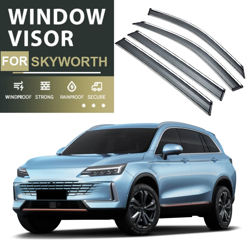 

4pcs PC Car Window Visor For SKYWORTH HT-i EV6 2022-2025 Waterproof Protect Sunny Rainy Shelter Auto External Accessories