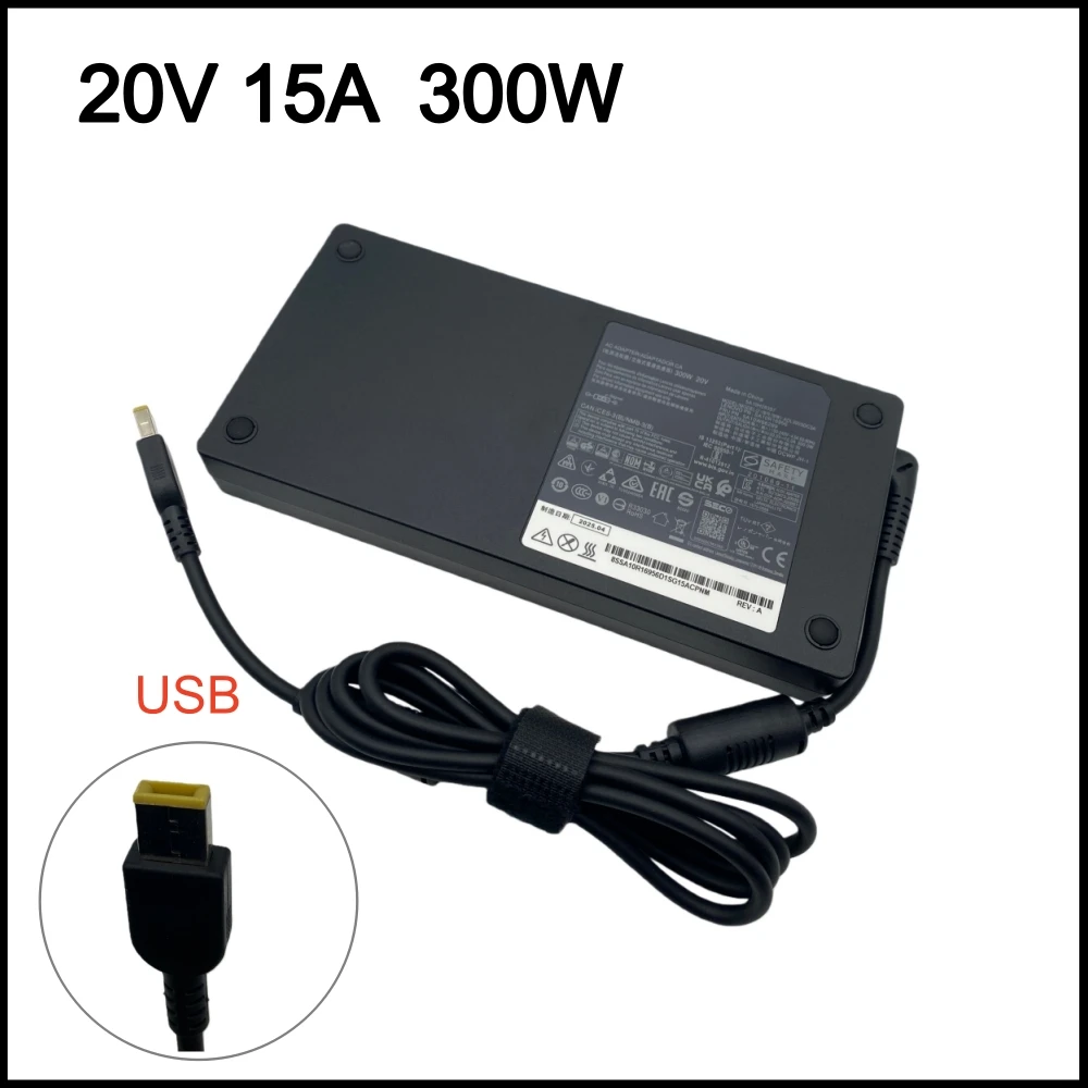 20V 15A 300W USB Laptop Adapter Charger For ThinkPad R9000P 9000K Y9000K Y9000X Power Supply ADL300SDC3A