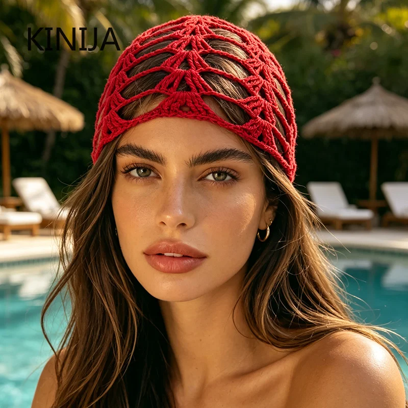 Simple Breathable Hair Net Cap Crochet Cap Comfortable Wig Caps Hollowout Mesh Chemo Cap Hats Prayer Women Head Accessories