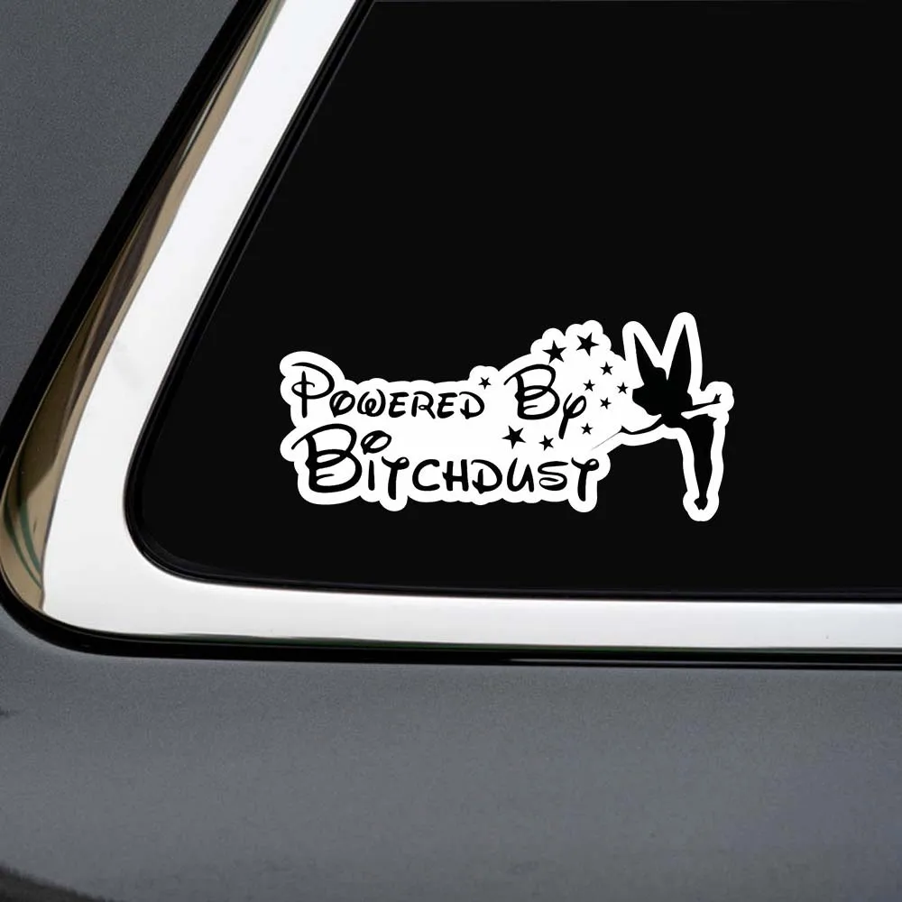 Whole Body Available Cartoon Fairy Powered by Bitchdust Vinyl Decal Self Adhesive Sticker for Car Van Truck Motorcycle Bumper