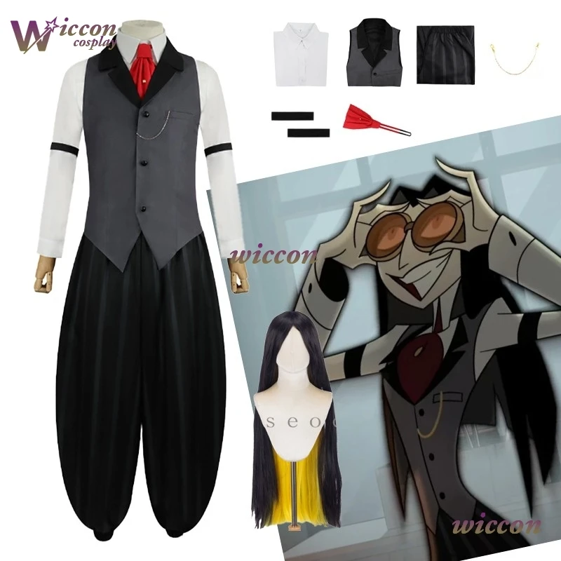 

Sir Pentious Cosplay Costume Top Pants Anime Cartoon Hazzbin2 Cosplay Wig Women Outfit Role Halloween Carnival Party Cos Suit