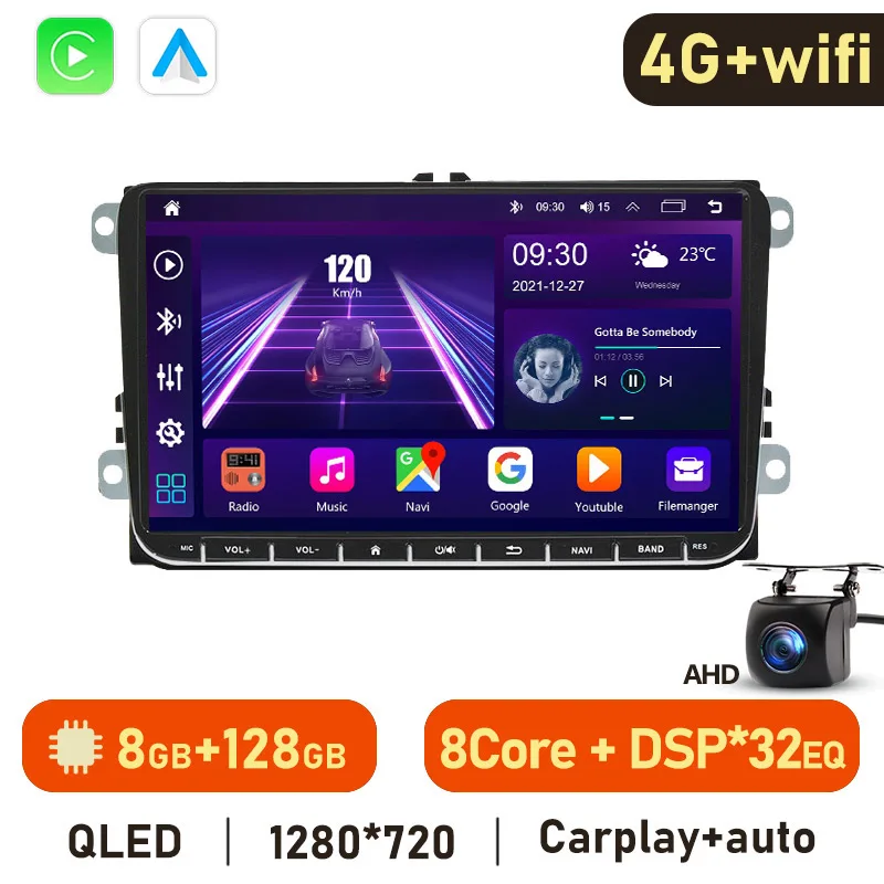 Eunavi 2Din Car Multimedia Radio GPS Auto For VW jetta polo tiguan passat b6 golf 5 touran skoda octavia 2 Din 8Core 2.5GHz