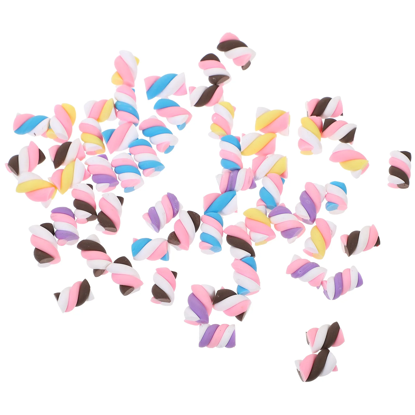 

60 pcs Pottery Accessories For Stationery Box Craft Decoration Diy Materials Cotton Candy Shape Colorful Durable Kids Girls