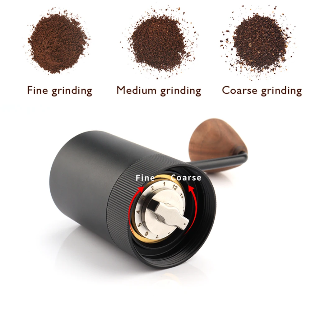 Black 30g Capacity Manual Coffee Grinders 48mm Titanium Conical Burr Hand Coffee Mill Portable Outdoor Coffee Girnder Manual