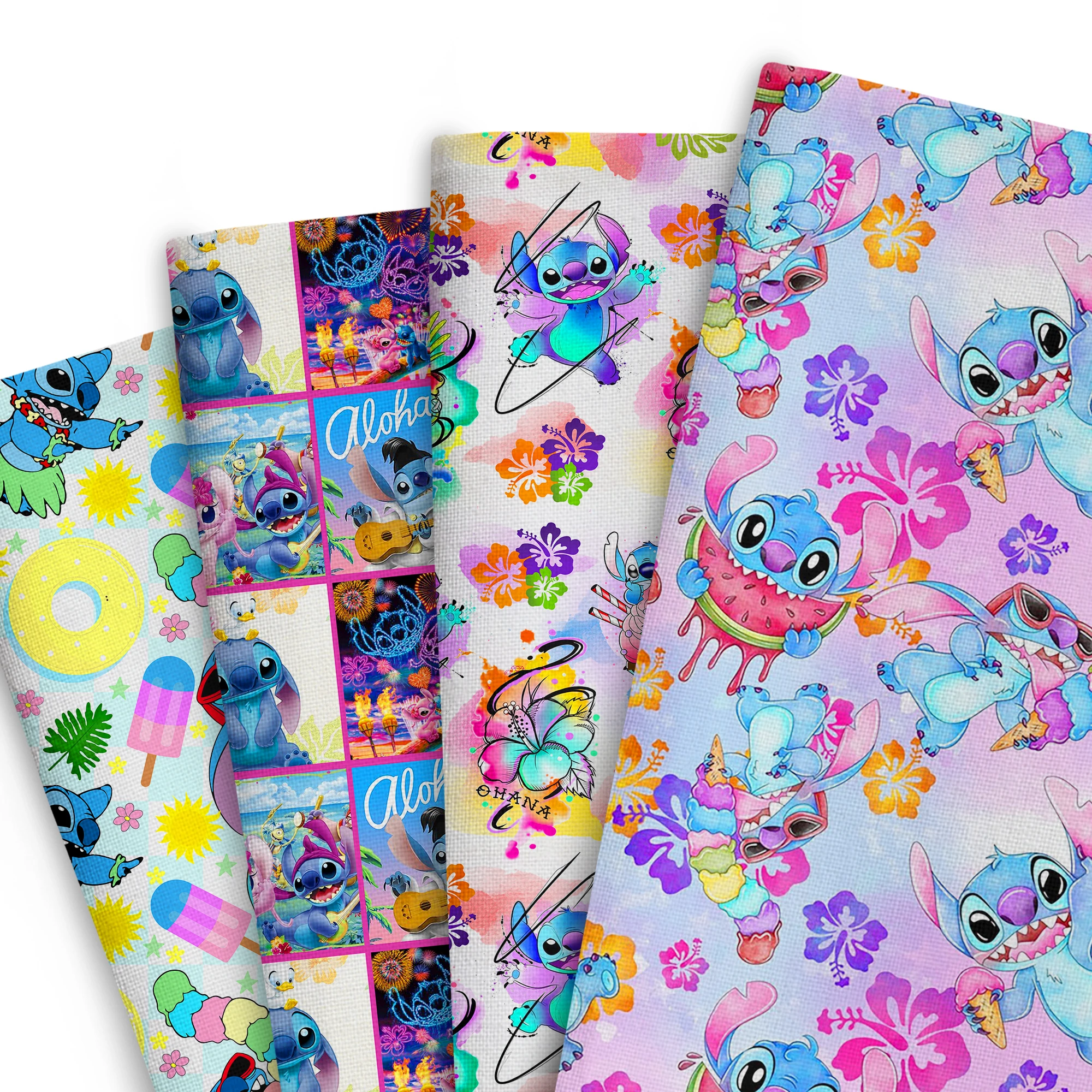 

Lilo And Stitch 50*145cm Patchwork Polyester and Cotton Fabric Tissue Sewing Quilting Fabrics Needlework Material DIY Handmade
