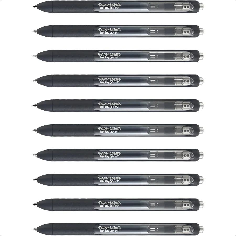 InkJoy Black Gel Pens Medium Point 0.7 mm Comfort Grip 10 Count Fast Dry Ink Ideal for Smooth Writing