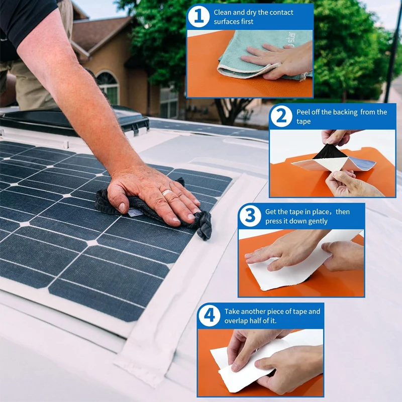 16.4ft RV Sealant Tape White Waterproof UV&Weatherproof Sealant Roofing Tape For RV Repair Window Boat Sealing Camper Roof Leaks 썸네일 3