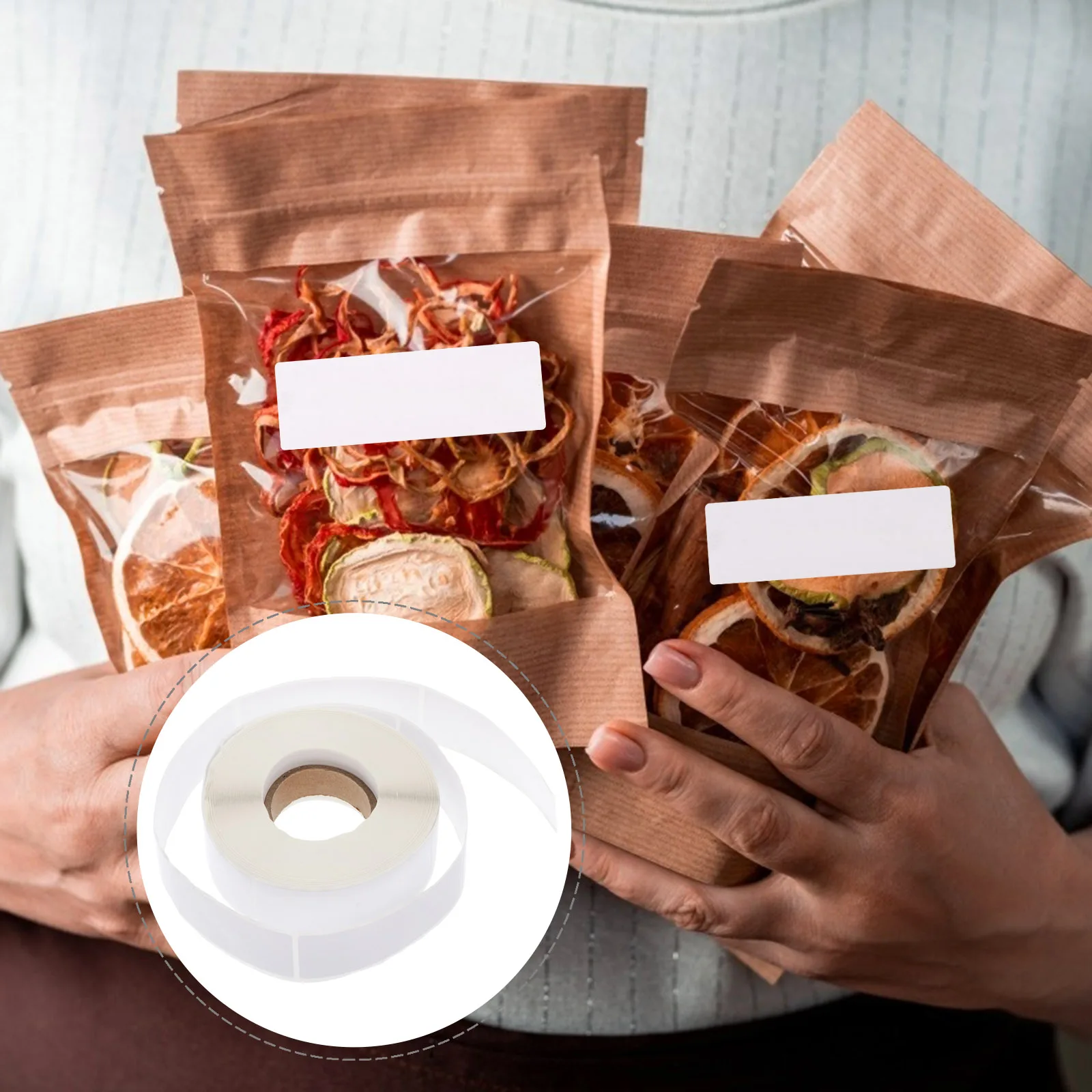 

1 рулон, пустые этикетки для пищевых продуктов, практичные записываемые наклейки, самоклеящиеся для хранения на кухне, пустая наклейка