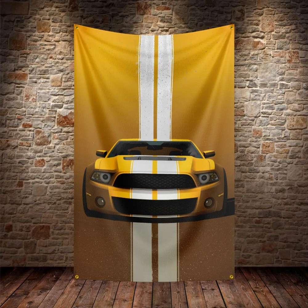 3X5Ft Boss 302 Mustang Flag Polyester Digital Printing Muscle Car Banner For Decor