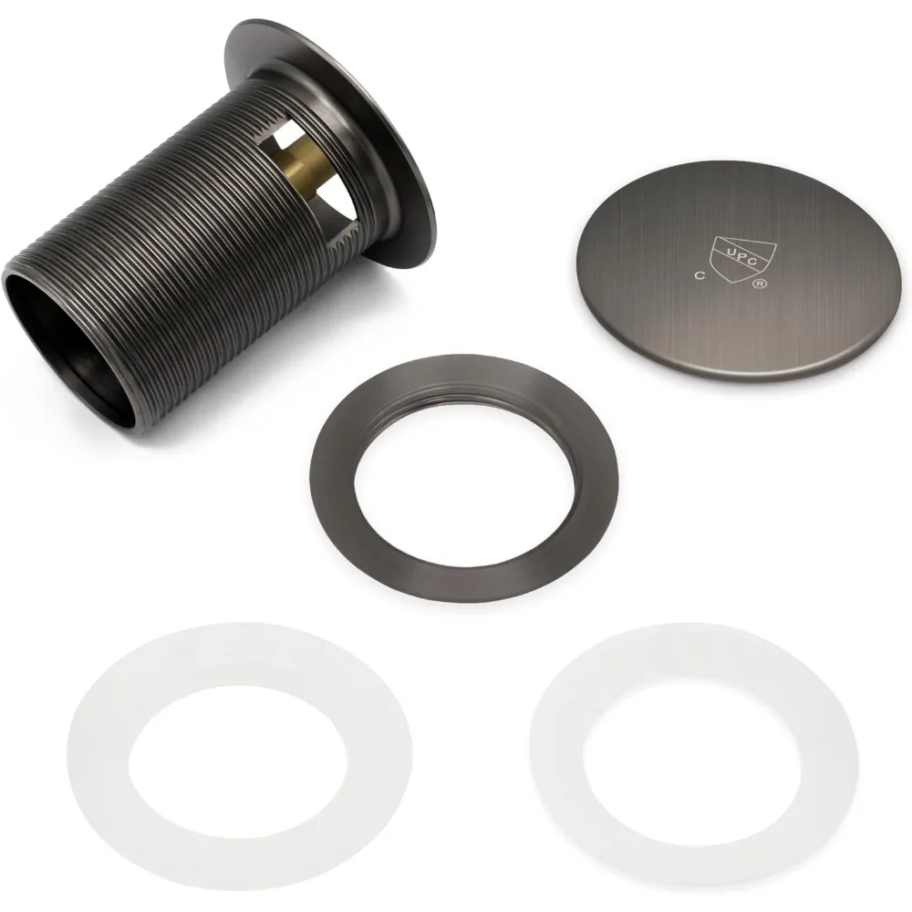 تصريف حوض الاستحمام قائم بذاته مع سدادة منبثقة، رمادي فضاء، معتمد، تركيبات حمام حديثة للحوض #4